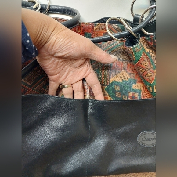 Chenson Synthetic Hobo Tote Bag with Aztec Flare - Picture 3 of 15